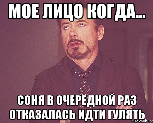 Мое лицо когда... Соня в очередной раз отказалась идти гулять, Мем твое выражение лица