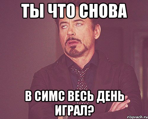 Ты что снова В симс весь день играл?, Мем твое выражение лица