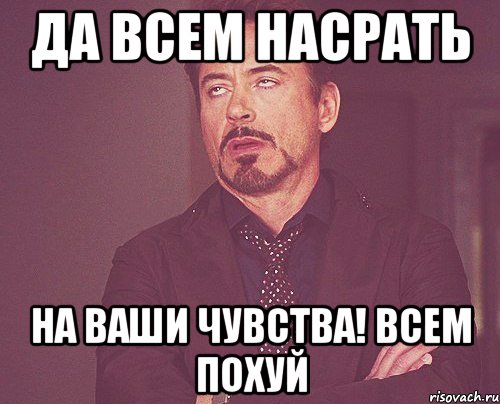 да всем насрать на ваши чувства! всем похуй, Мем твое выражение лица