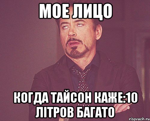 мое лицо когда тайсон каже:10 літров багато, Мем твое выражение лица