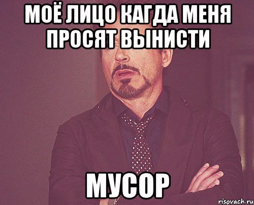 МОЁ ЛИЦО КАГДА МЕНЯ ПРОСЯТ ВЫНИСТИ МУСОР, Мем твое выражение лица