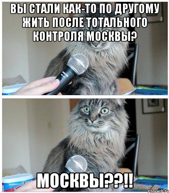 Вы стали как-то по другому жить после тотального контроля Москвы? МОСКВЫ??!!, Комикс  кот с микрофоном