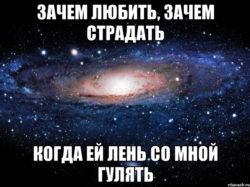 Зачем любить, зачем страдать Когда ей лень со мной гулять, Мем Вселенная