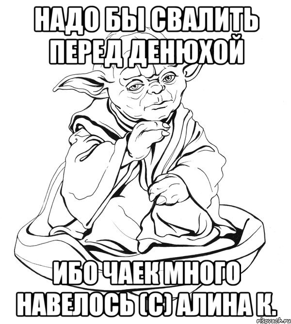 надо бы свалить перед денюхой ибо чаек много навелось (с) Алина К., Мем Мастер Йода