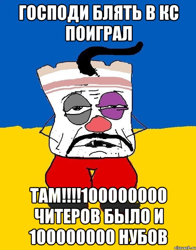 Господи блять в кс поиграл Там!!!!100000000 читеров было и 100000000 нубов, Мем Западенец - тухлое сало