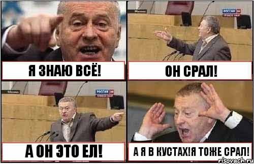 Я ЗНАЮ ВСЁ! ОН СРАЛ! А ОН ЭТО ЕЛ! А Я В КУСТАХ!Я ТОЖЕ СРАЛ!, Комикс жиреновский