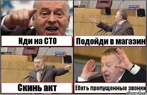 Иди на СТО Подойди в магазин Скинь акт Ёбать пропущенные звонки, Комикс жиреновский