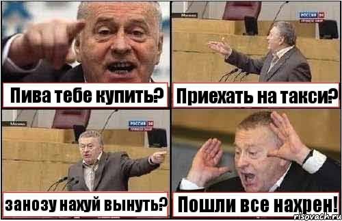 Пива тебе купить? Приехать на такси? занозу нахуй вынуть? Пошли все нахрен!, Комикс жиреновский