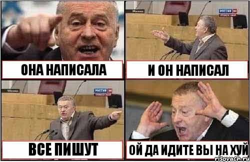 ОНА НАПИСАЛА И ОН НАПИСАЛ ВСЕ ПИШУТ ОЙ ДА ИДИТЕ ВЫ НА ХУЙ, Комикс жиреновский