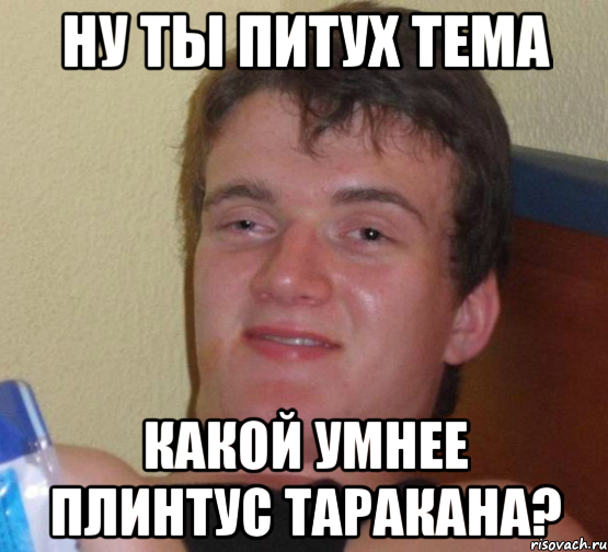 ну ты питух тема какой умнее плинтус таракана?, Мем 10 guy (Stoner Stanley really high guy укуренный парень)