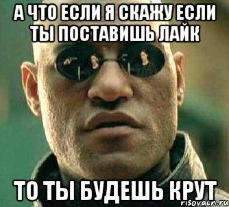 а что если я скажу если ты поставишь лайк то ты будешь крут, Мем  а что если я скажу тебе