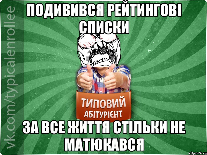 Подивився рейтингові списки за все життя стільки не матюкався, Мем абтура2