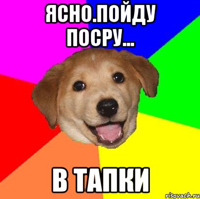 Ясно.Пойду посру... В ТАПКИ, Мем Advice Dog