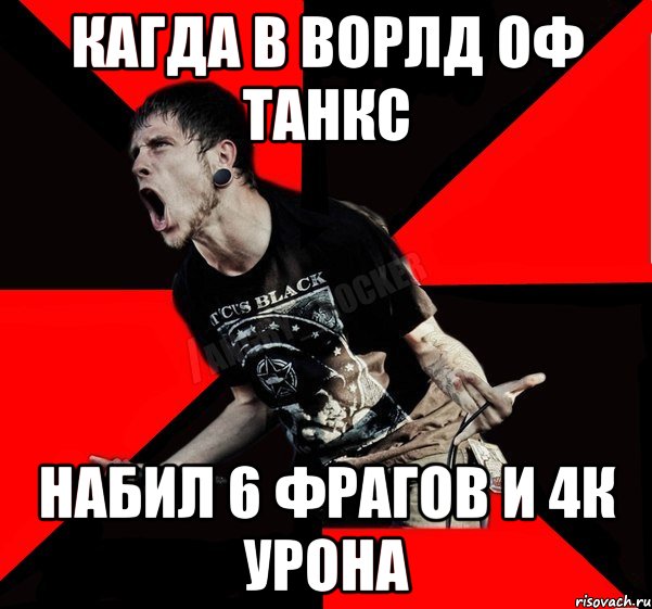 Кагда в ворлд оф танкс набил 6 фрагов и 4к урона, Мем Агрессивный рокер
