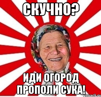 Скучно? Иди огород прополи сука!, Мем  бабуля