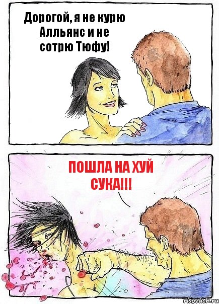 Дорогой, я не курю Алльянс и не сотрю Тюфу! Пошла на хуй сука!!!, Комикс Бей бабу по ебалу