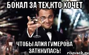 Бокал за тех,кто хочет Чтобы Алия Гумерова заткнулась!, Мем Великий Гэтсби (бокал за тех)