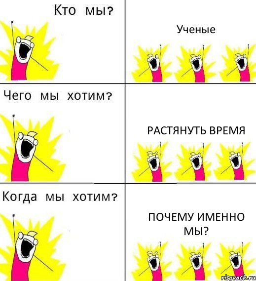 Ученые Растянуть время Почему именно мы?, Комикс Что мы хотим