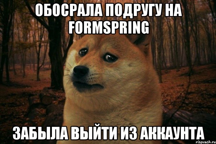 обосрала подругу на formspring забыла выйти из аккаунта, Мем SAD DOGE