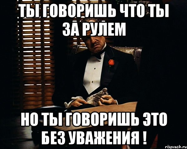 Ты говоришь что Ты за рулем Но ты говоришь это без уважения !, Мем Дон Вито Корлеоне