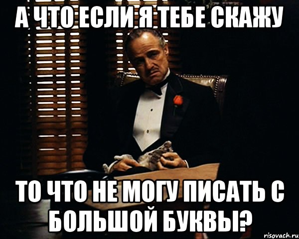 А что если я тебе скажу то что не могу писать с большой буквы?, Мем Дон Вито Корлеоне