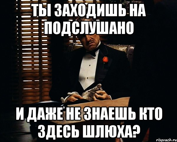 Ты заходишь на Подслушано и даже не знаешь кто здесь шлюха?, Мем Дон Вито Корлеоне