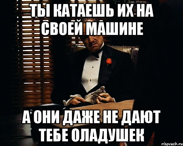 Ты катаешь их на своей машине а они даже не дают тебе оладушек, Мем Дон Вито Корлеоне