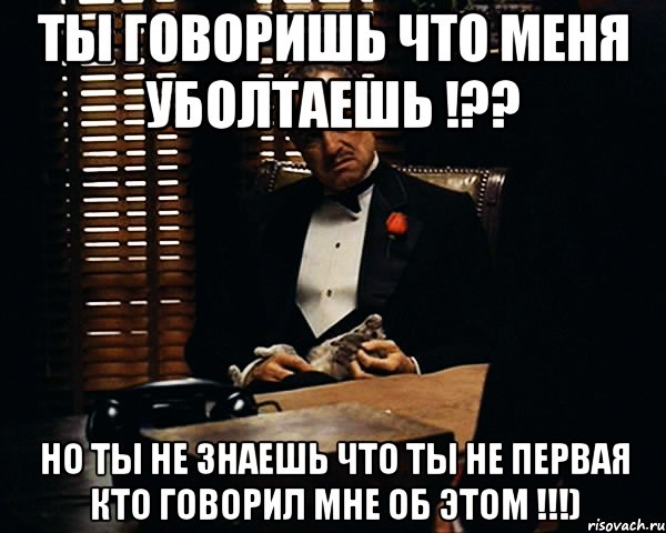 Ты говоришь что меня уболтаешь !?? Но ты не знаешь что ты не первая кто говорил мне об этом !!!), Мем Дон Вито Корлеоне