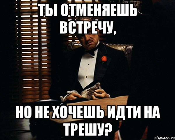 Ты отменяешь встречу, но не хочешь идти на трешу?, Мем Дон Вито Корлеоне