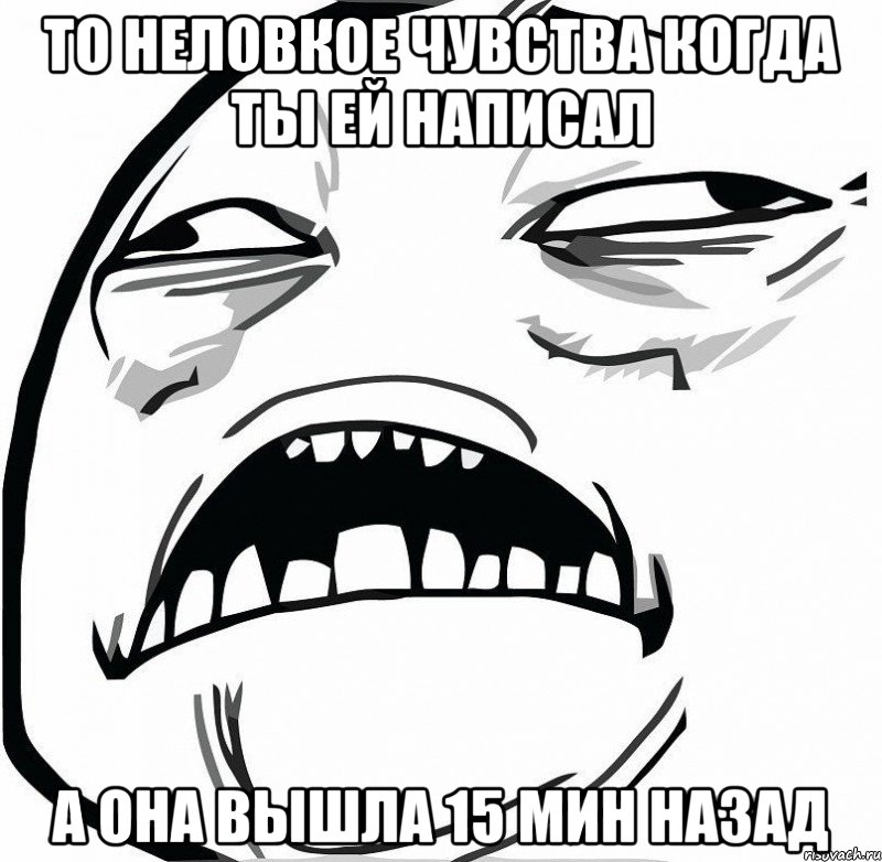 То неловкое чувства когда ты ей написал а она вышла 15 мин назад, Мем  Это неловкое чувство