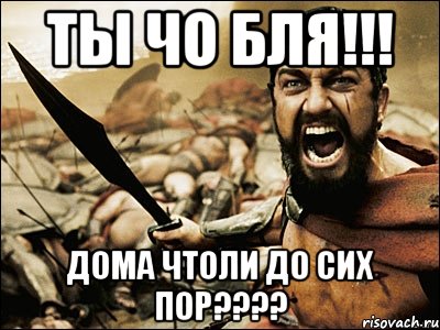 ТЫ ЧО БЛЯ!!! ДОМА ЧТОЛИ ДО СИХ ПОР????, Мем Это Спарта