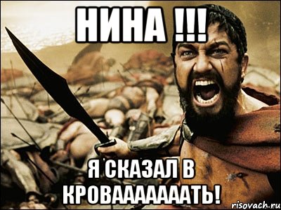 НИНА !!! Я СКАЗАЛ В КРОВАААААААТЬ!, Мем Это Спарта