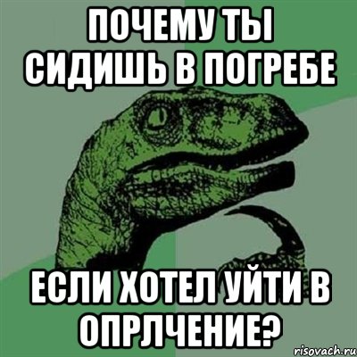 Почему ты сидишь в погребе если хотел уйти в опрлчение?, Мем Филосораптор