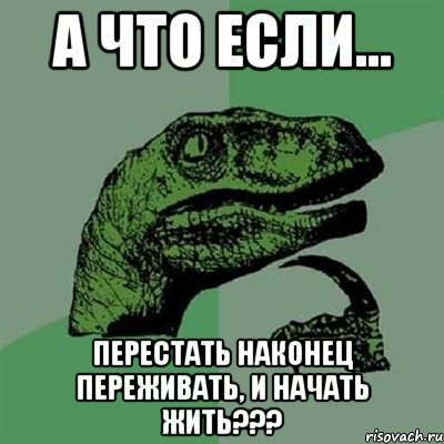 А что если... ПЕРЕСТАТЬ НАКОНЕЦ ПЕРЕЖИВАТЬ, И НАЧАТЬ ЖИТЬ???, Мем Филосораптор