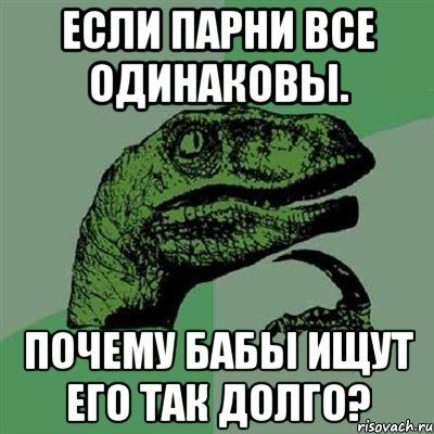 Если парни все одинаковы. Почему бабы ищут его так долго?, Мем Филосораптор