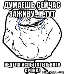 Думаешь Сейчас Заживу...И Тут Неделя Испытательного Срока!, Мем Forever Alone