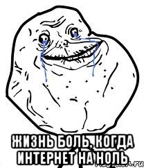  ЖИЗНЬ БОЛЬ, КОГДА ИНТЕРНЕТ НА НОЛЬ, Мем Forever Alone