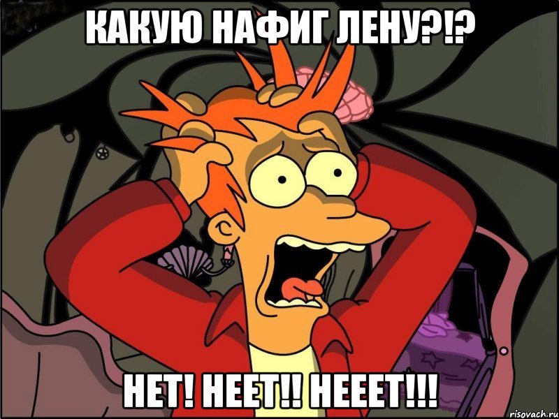 Какую нафиг Лену?!? НЕТ! НЕЕТ!! НЕЕЕТ!!!, Мем Фрай в панике