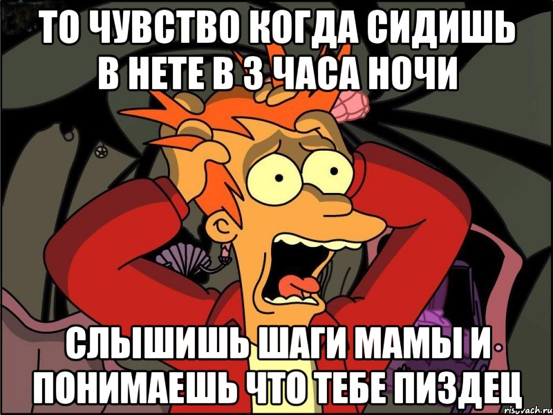 То чувство когда сидишь в нете в 3 часа ночи Слышишь шаги мамы и понимаешь что тебе ПИЗДЕЦ, Мем Фрай в панике