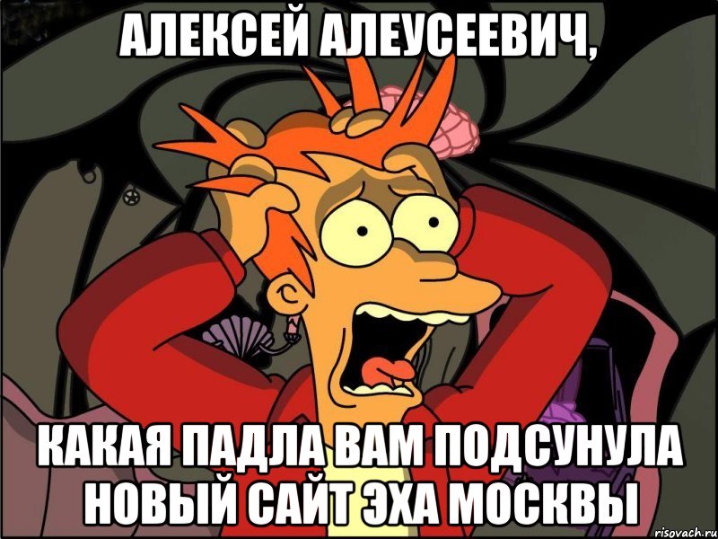 АЛЕКСЕЙ АЛЕУСЕЕВИЧ, КАКАЯ ПАДЛА ВАМ ПОДСУНУЛА НОВЫЙ САЙТ ЭХА МОСКВЫ, Мем Фрай в панике