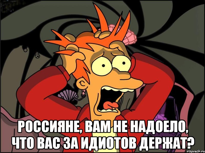  Россияне, вам не надоело, что вас за идиотов держат?, Мем Фрай в панике