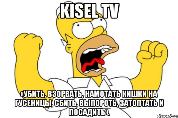 KISEL TV «убить, взорвать, намотать кишки на гусеницы, сбить, выпороть, затоптать и посадить»., Мем Разъяренный Гомер