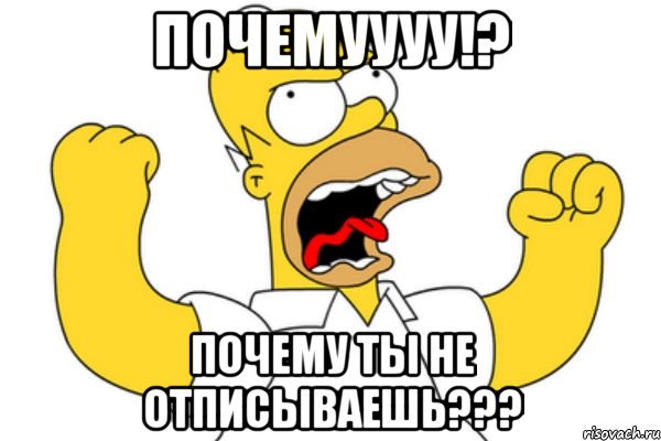 ПОЧЕМУУУУ!? Почему ты не отписываешь???, Мем Разъяренный Гомер