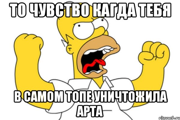 то чувство кагда тебя в самом топе уничтожила арта, Мем Разъяренный Гомер