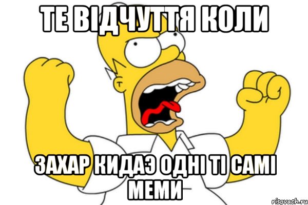 Те відчуття коли Захар кидаэ одні ті самі меми, Мем Разъяренный Гомер