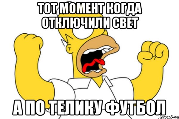 Тот момент когда отключили свет а по телику футбол, Мем Разъяренный Гомер