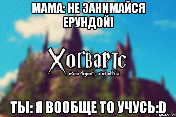 Мама: Не занимайся ерундой! Ты: Я вообще то учусь:D, Мем Хогвартс