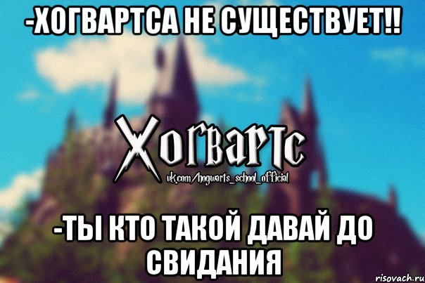 -Хогвартса не существует!! -Ты кто такой давай до свидания, Мем Хогвартс