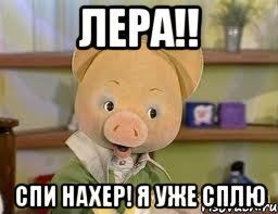 Лера!! Спи нахер! Я уже сплю, Мем Хрюша