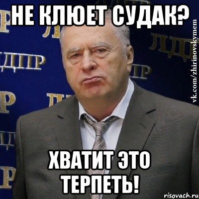 Не клюет судак? Хватит это терпеть!, Мем Хватит это терпеть (Жириновский)